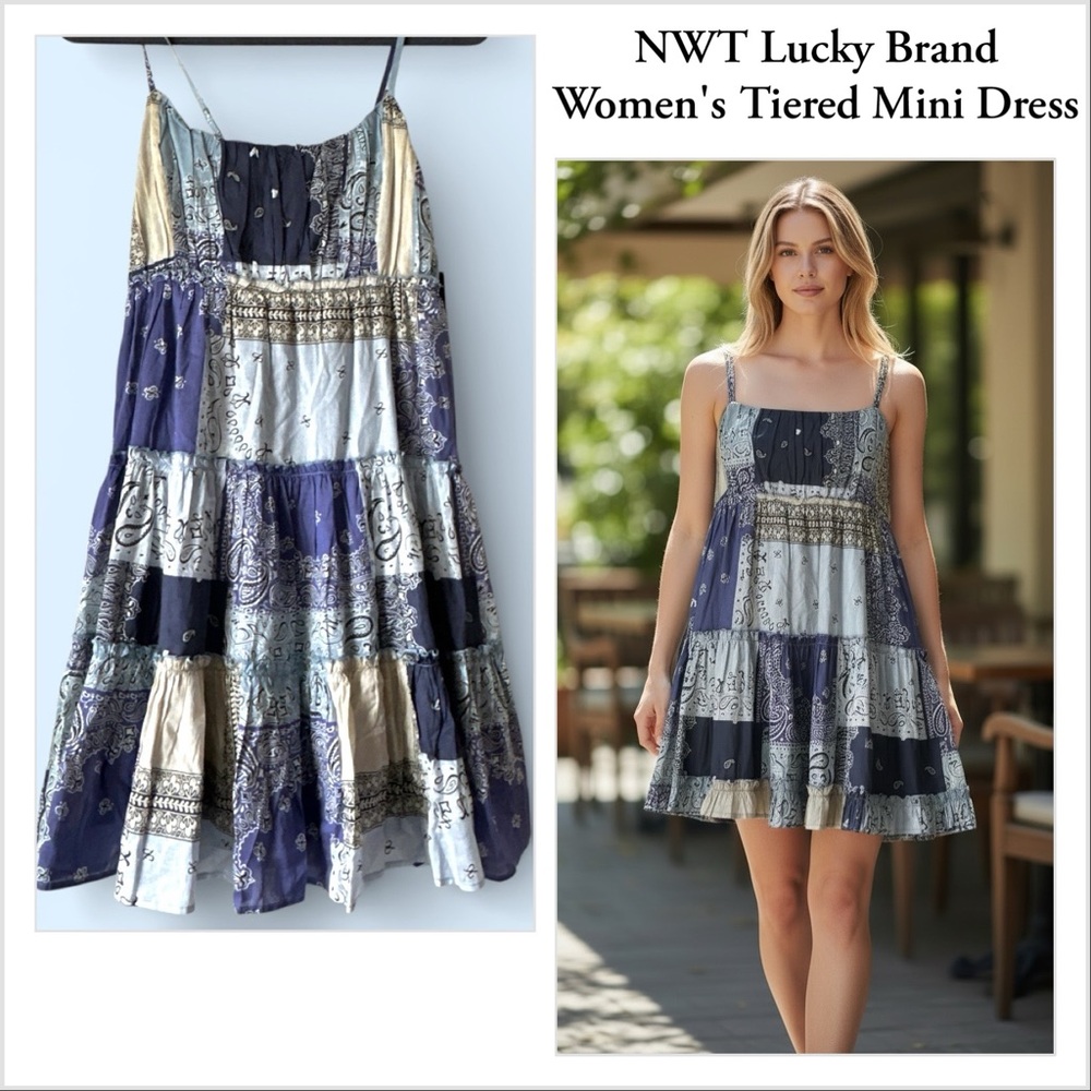 NWT! Lucky Brand Tiered Mini Dress
